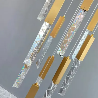 Trendy Modern Adjustable Crystal Pendant Light Image - 12