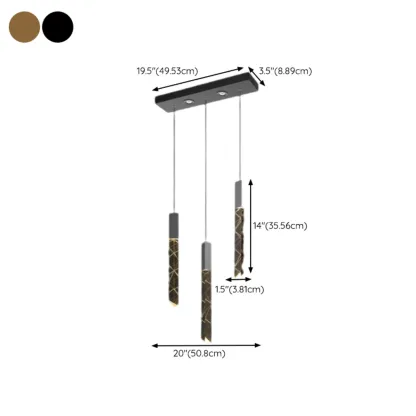 Trendy Modern Adjustable Crystal Pendant Light #size