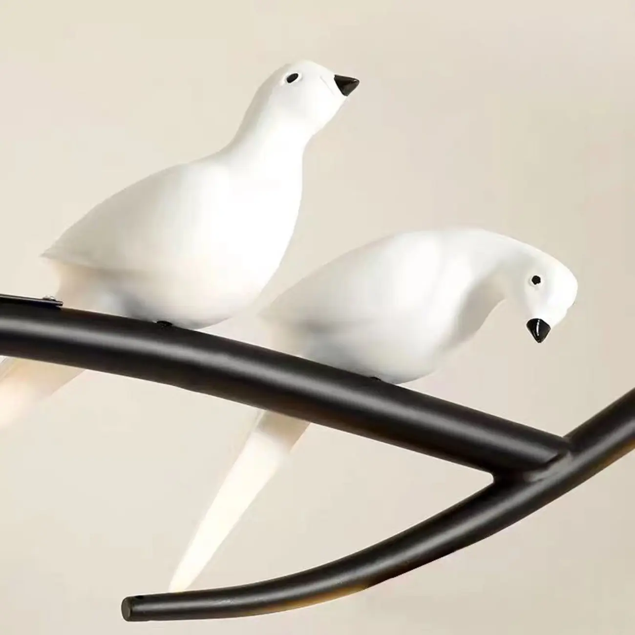 Adjustable Black/Gold 4-Light Pendant Light with Birds Image - 6 | homeyfad