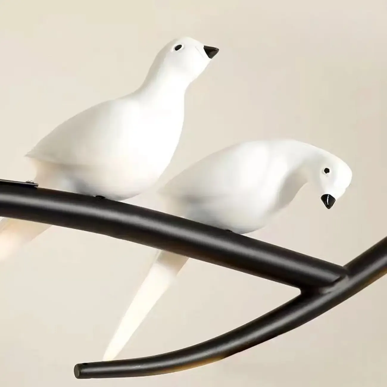 Adjustable Black/Gold 4-Light Pendant Light with Birds Image - 6