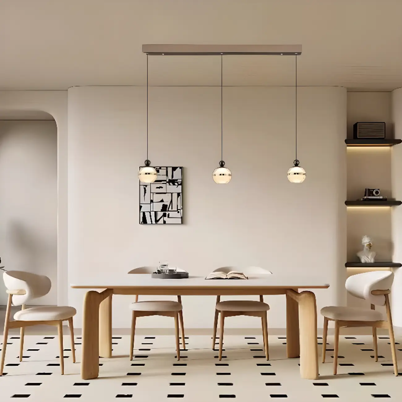 Modern Gold Glass Adjustable Island Pendant Light for Dining Area Image - 1 | homeyfad