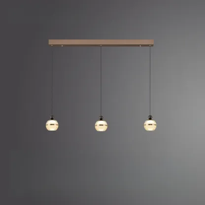 Modern Gold Glass Adjustable Island Pendant Light for Dining Area Image - 4