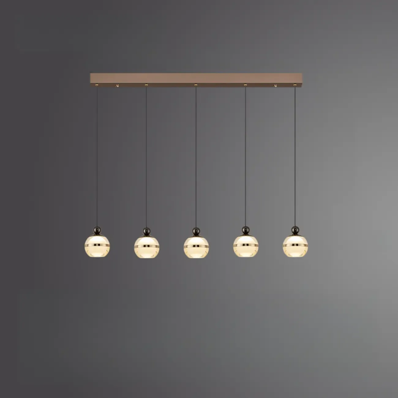 Modern Gold Glass Adjustable Island Pendant Light for Dining Area Image - 5