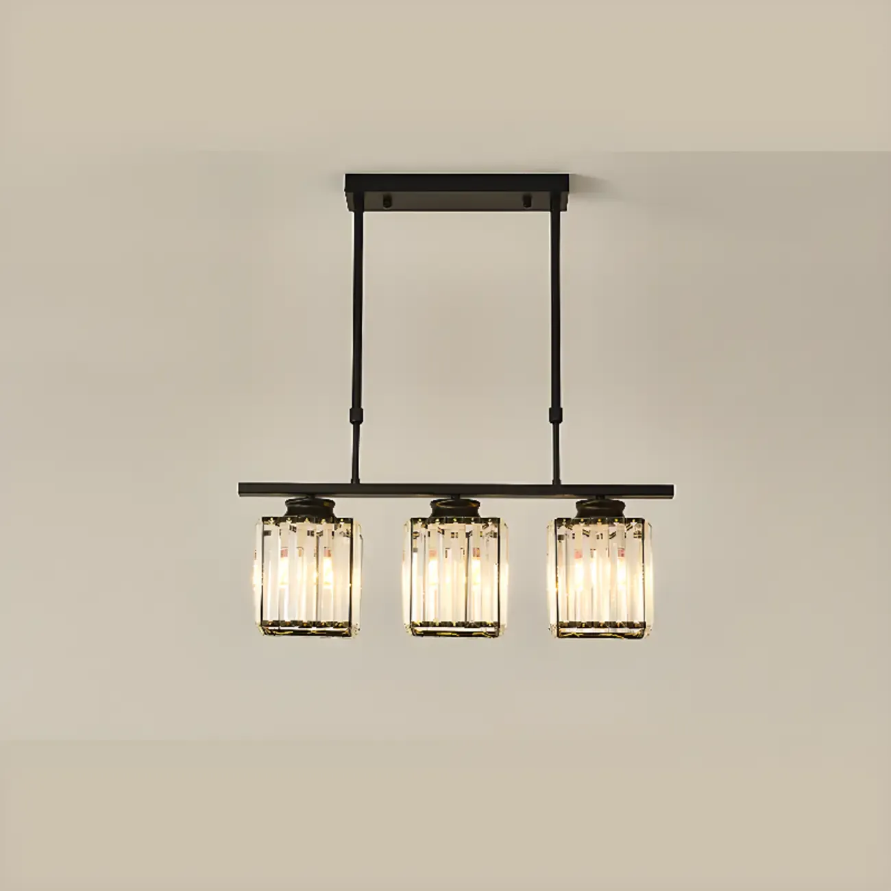 Large Cylinder Glass Island Pendant Light for Living Room | HomeyFad