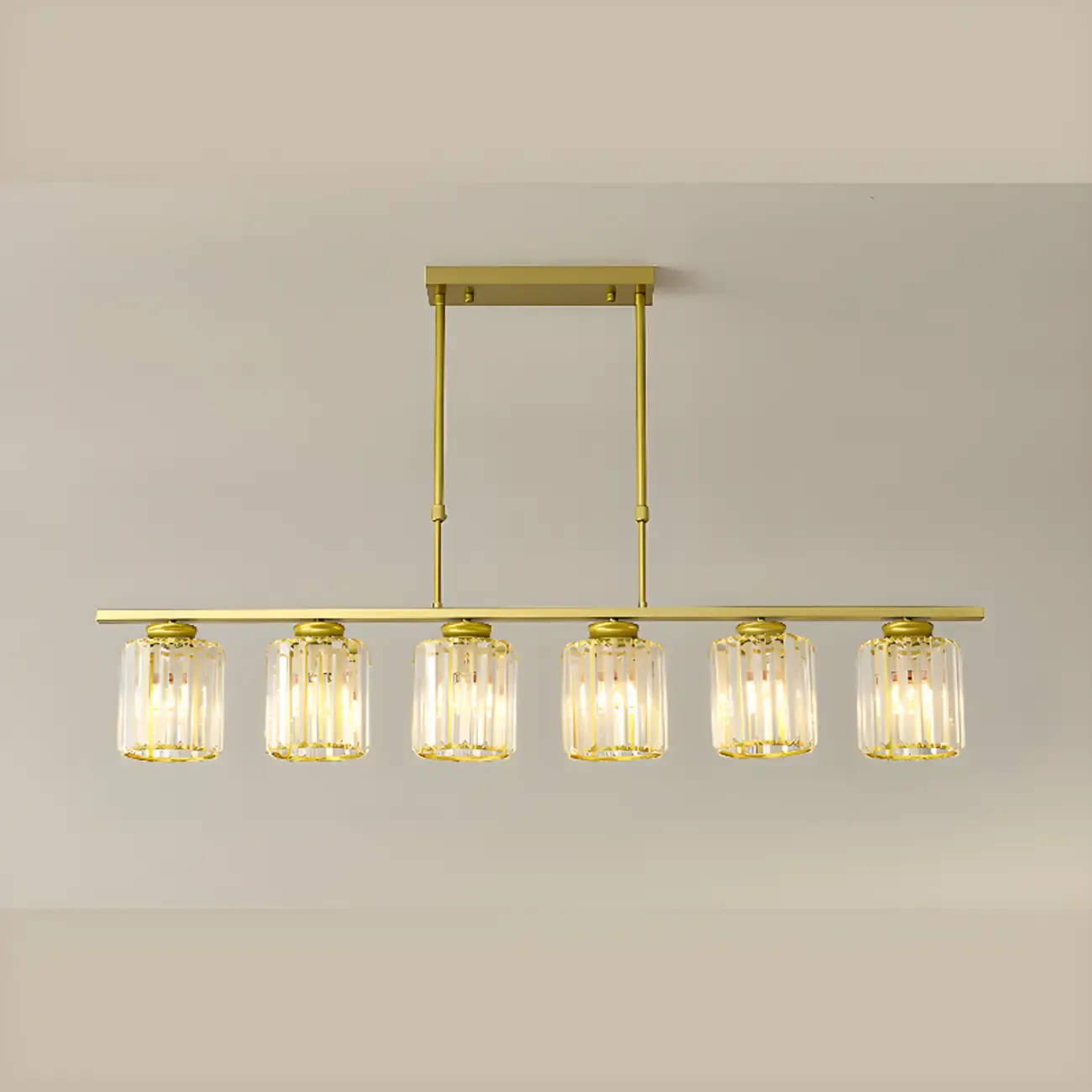 Large Cylinder Glass Island Pendant Light  for Living Room  Image - 23