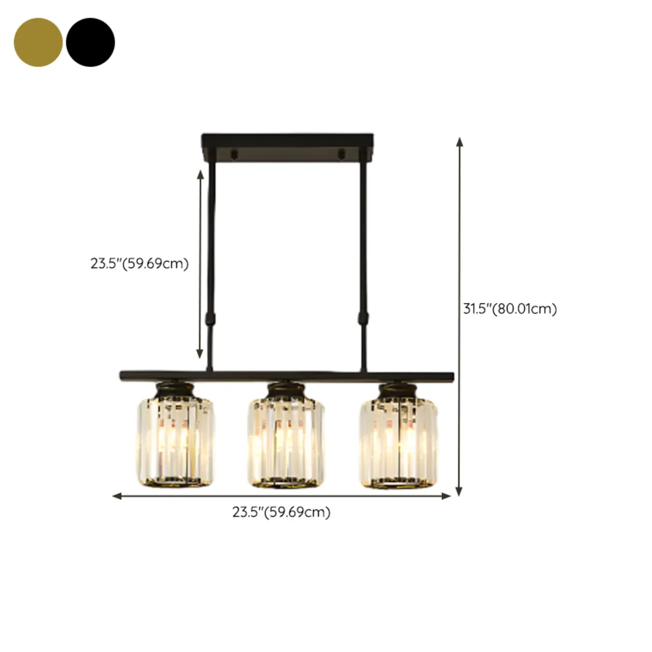 Large Cylinder Glass Island Pendant Light  for Living Room  #size