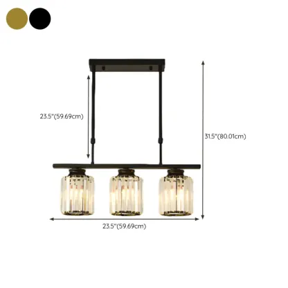 Large Cylinder Glass Island Pendant Light  for Living Room  #size