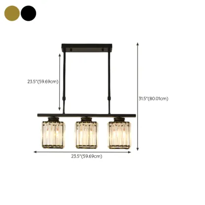 Large Cylinder Glass Island Pendant Light  for Living Room  Image - 37