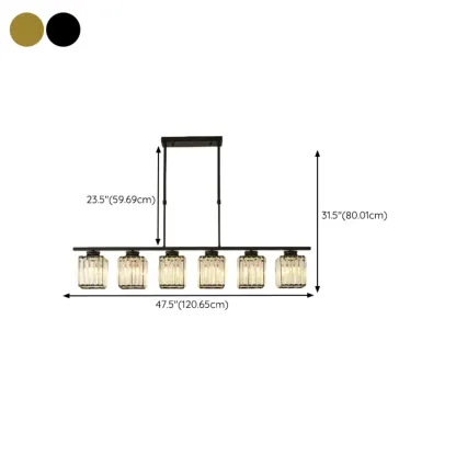 Large Cylinder Glass Island Pendant Light  for Living Room  Image - 46