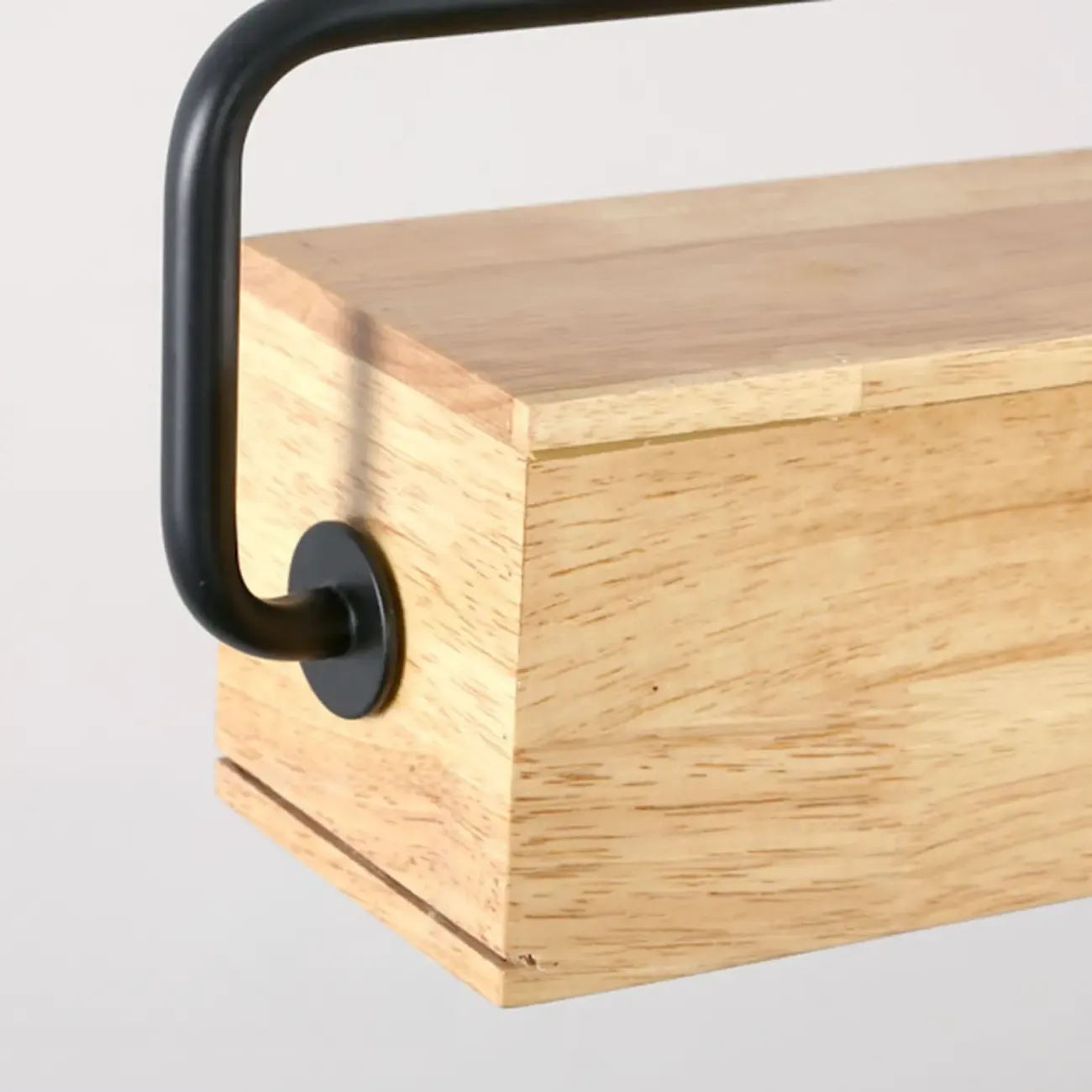 Modern Wood Rectangular LED Kitchen Island Pendant Light Image - 14