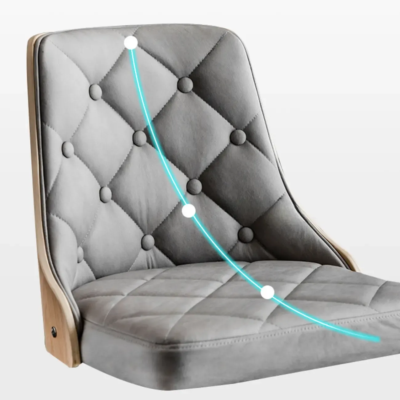 Modern Adjustable Full Back Tufted Leather Bar Stool Image - 8