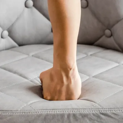 Modern Adjustable Full Back Tufted Leather Bar Stool Image - 6