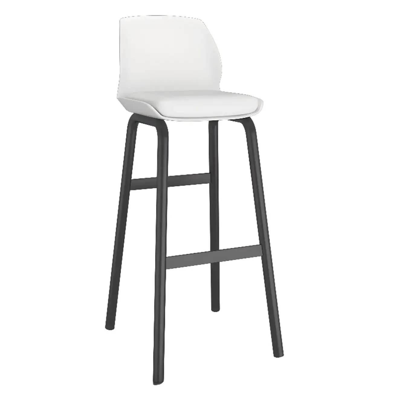 Stylish Rectangular Faux Leather Metal Cafe Bar Stools Image - 6