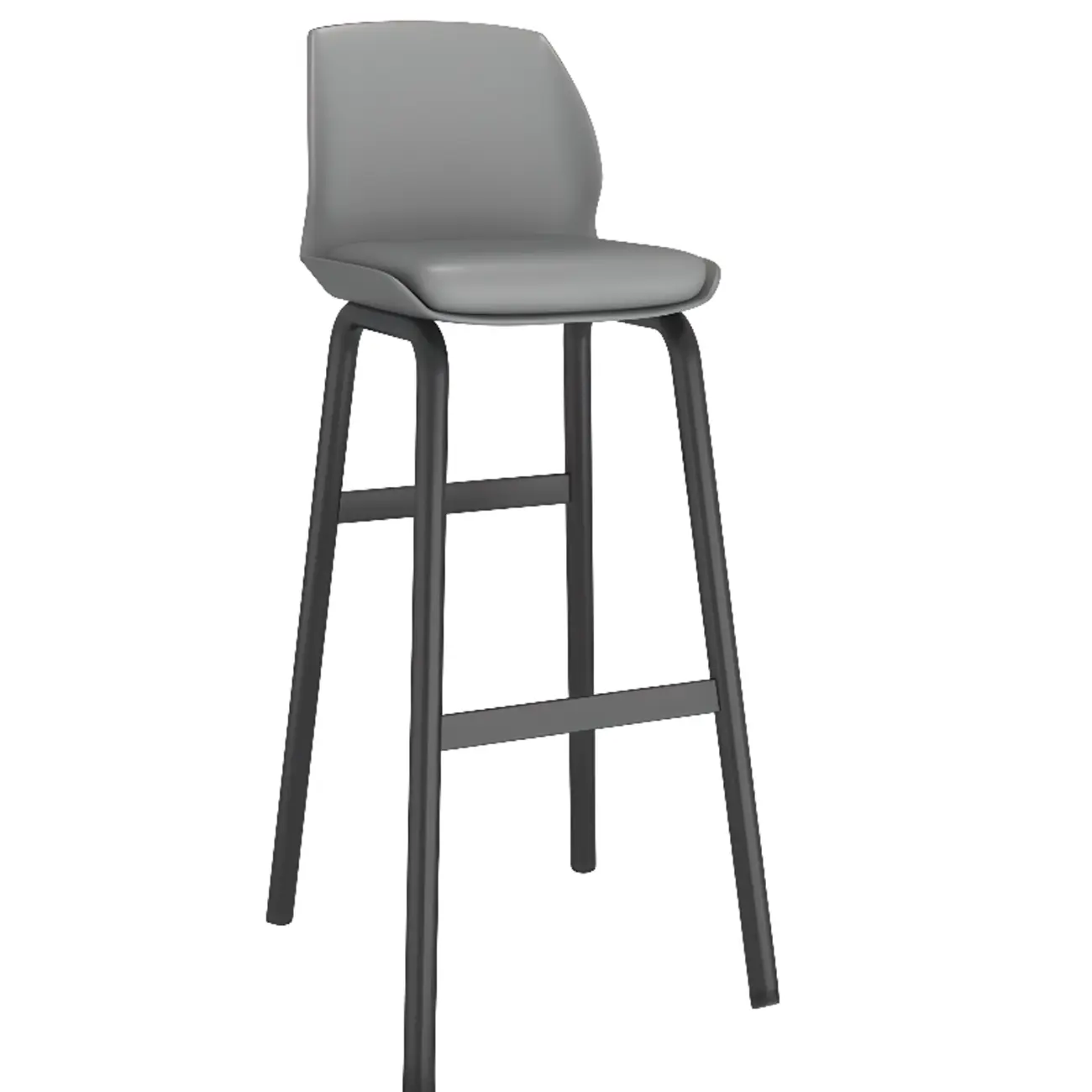 Stylish Rectangular Faux Leather Metal Cafe Bar Stools Image - 8 | homeyfad
