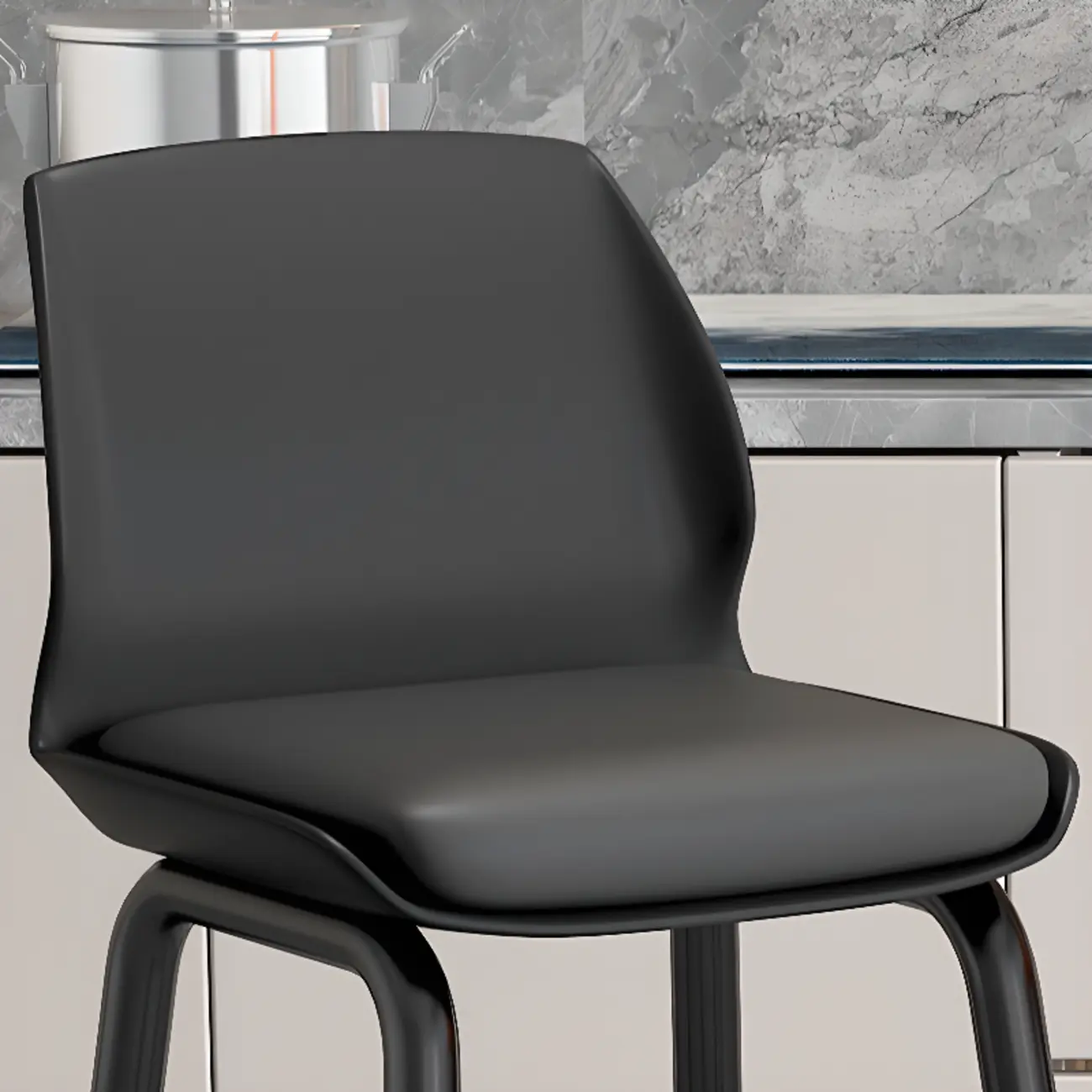 Stylish Rectangular Faux Leather Metal Cafe Bar Stools Image - 10 | homeyfad