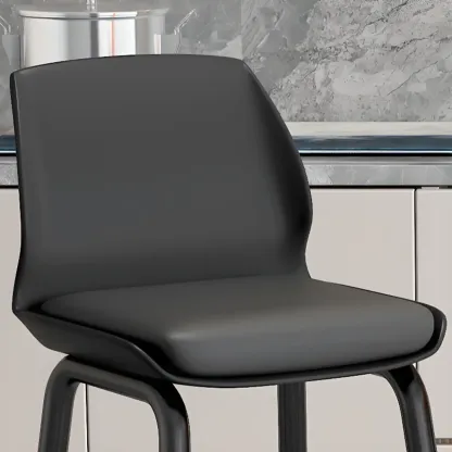 Stylish Rectangular Faux Leather Metal Cafe Bar Stools Image - 10