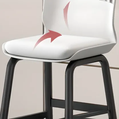 Stylish Rectangular Faux Leather Metal Cafe Bar Stools Image - 12