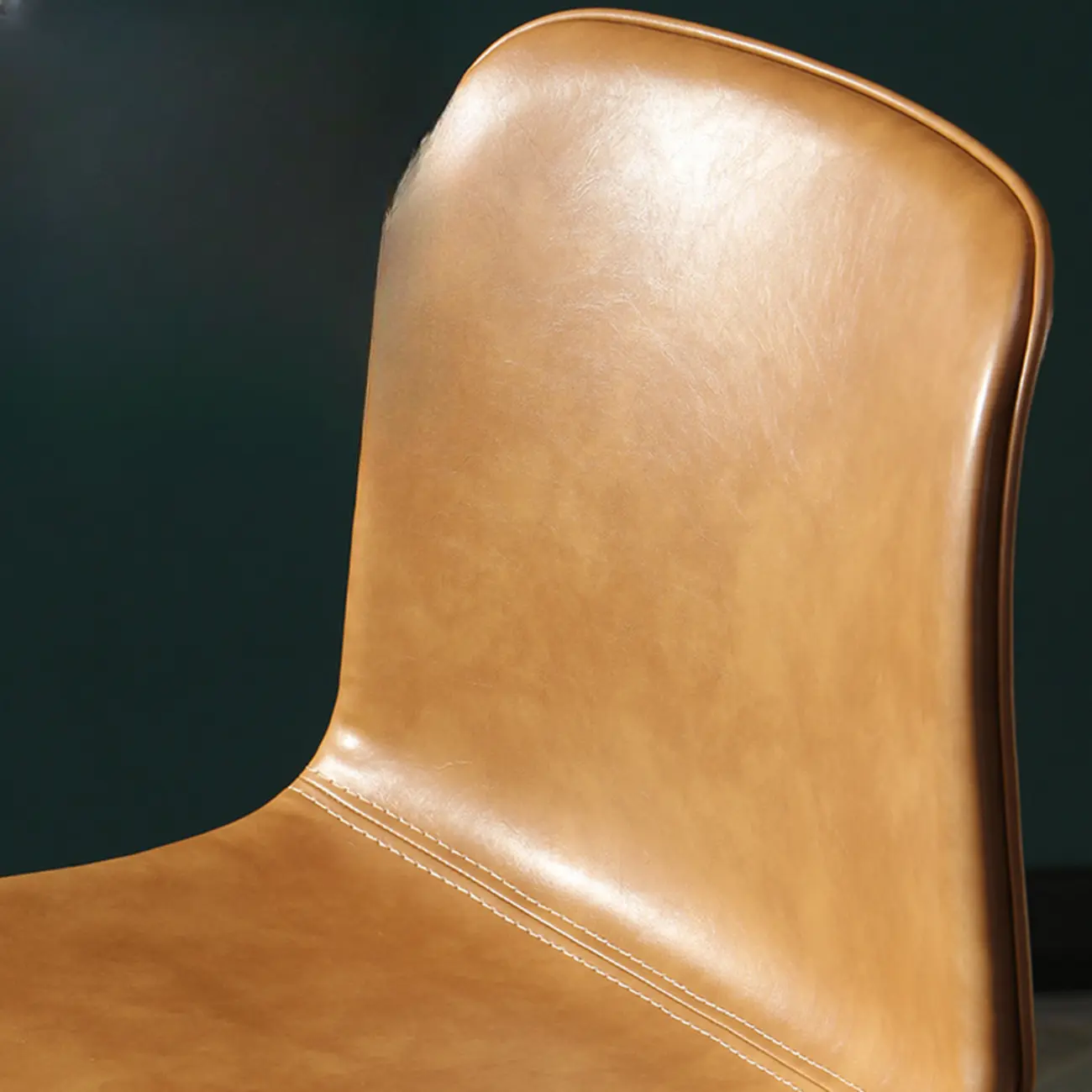 Industrial Metal Frame Leather Bar Stool with Footrest Image - 12 | homeyfad