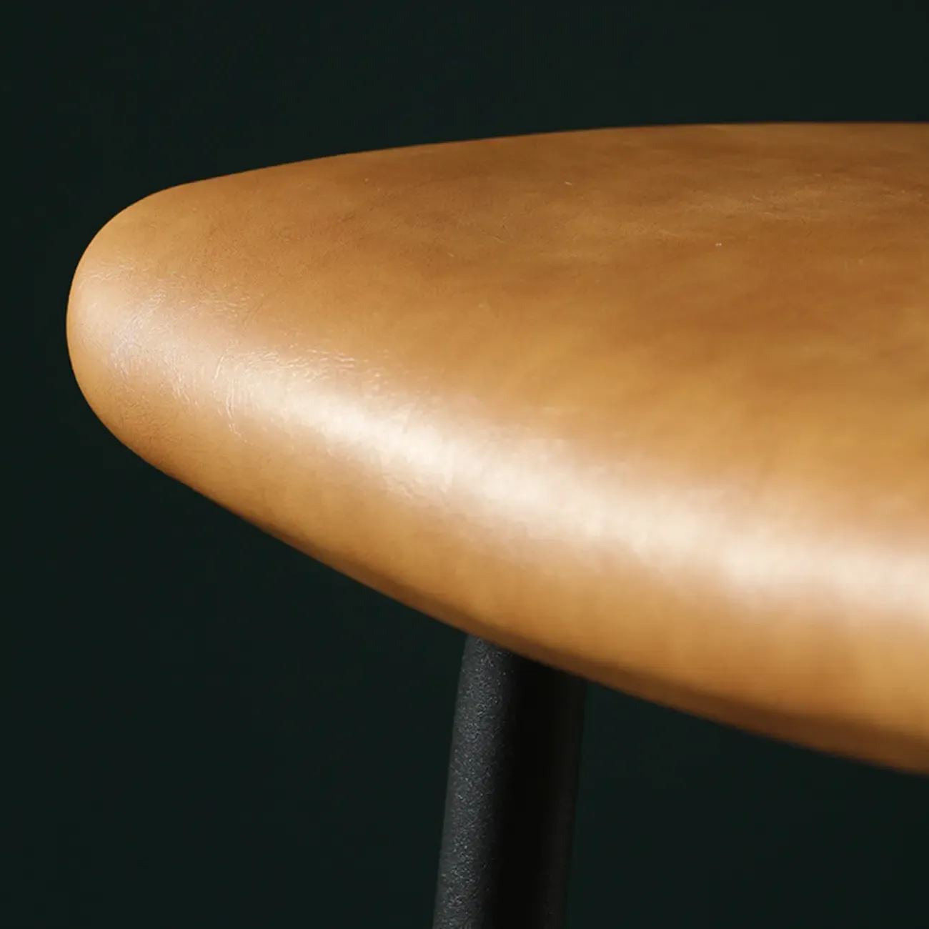 Industrial Metal Frame Leather Bar Stool with Footrest Image - 15