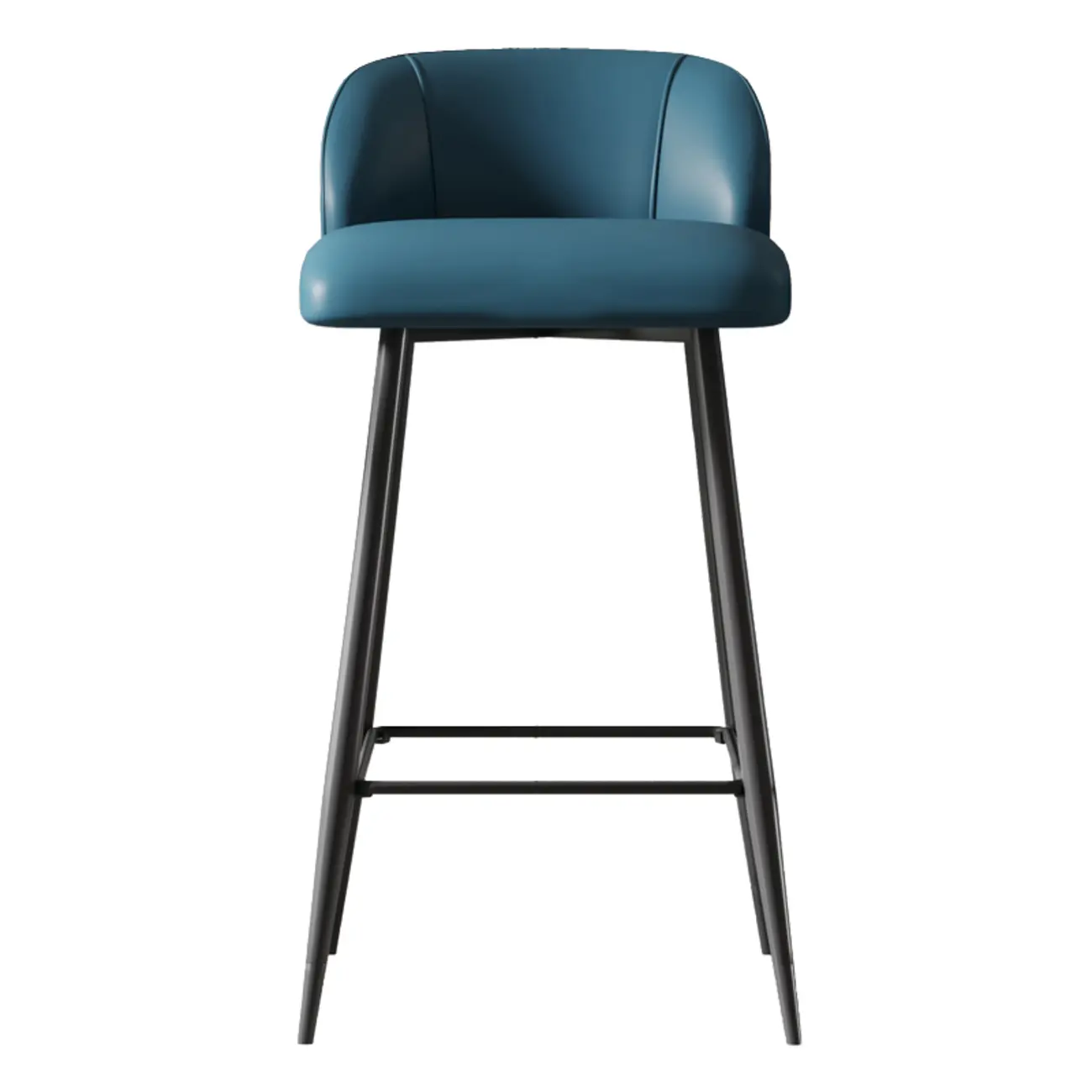 Orange Leather Footrest Low Back Upholstered Bar Stool Image - 9 | homeyfad