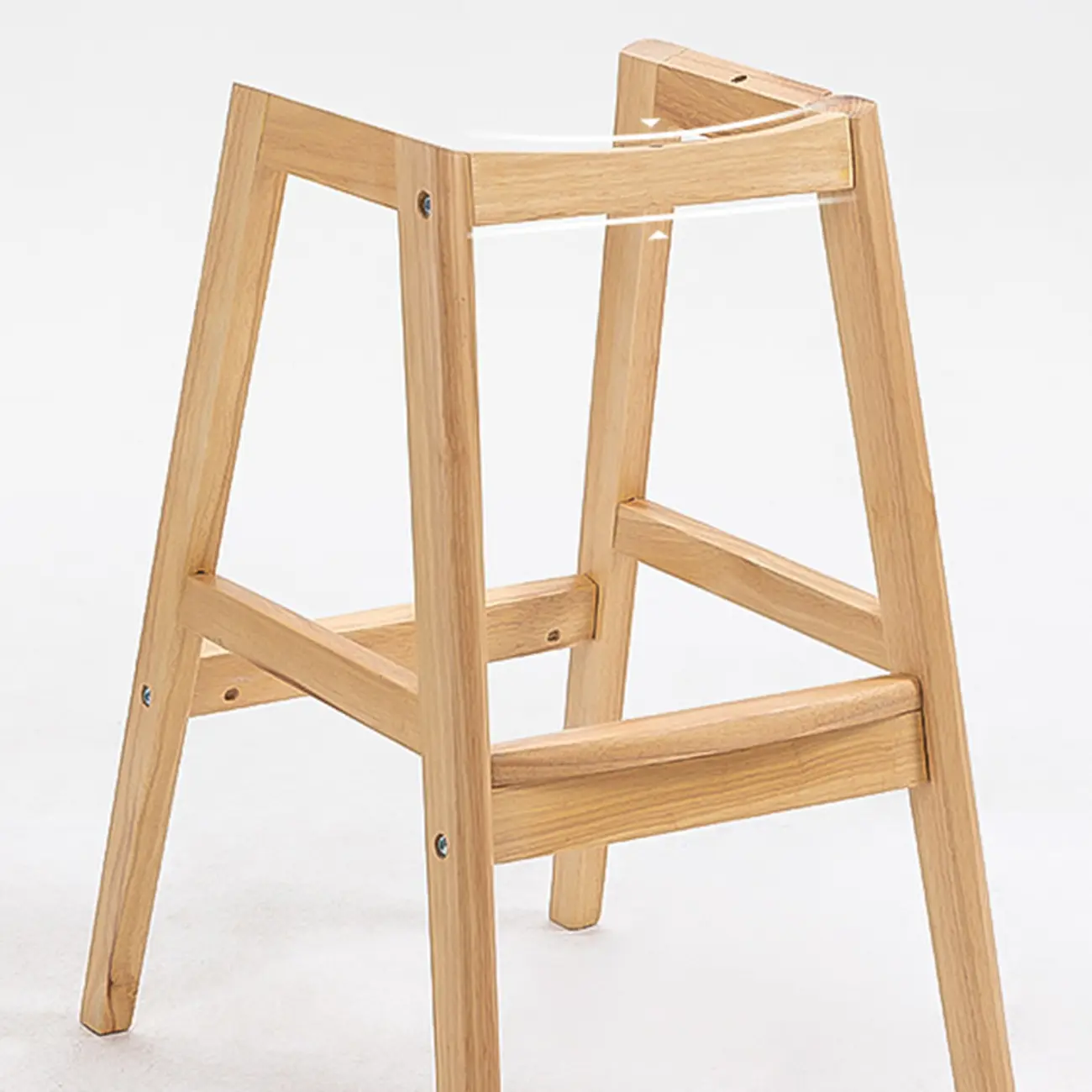 Scandinavian Wood Frame Leather Ergonomic Bucket Bar Stool Image - 13 | homeyfad