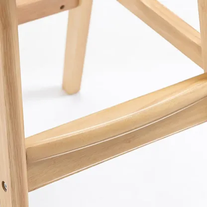 Scandinavian Wood Frame Leather Ergonomic Bucket Bar Stool Image - 20