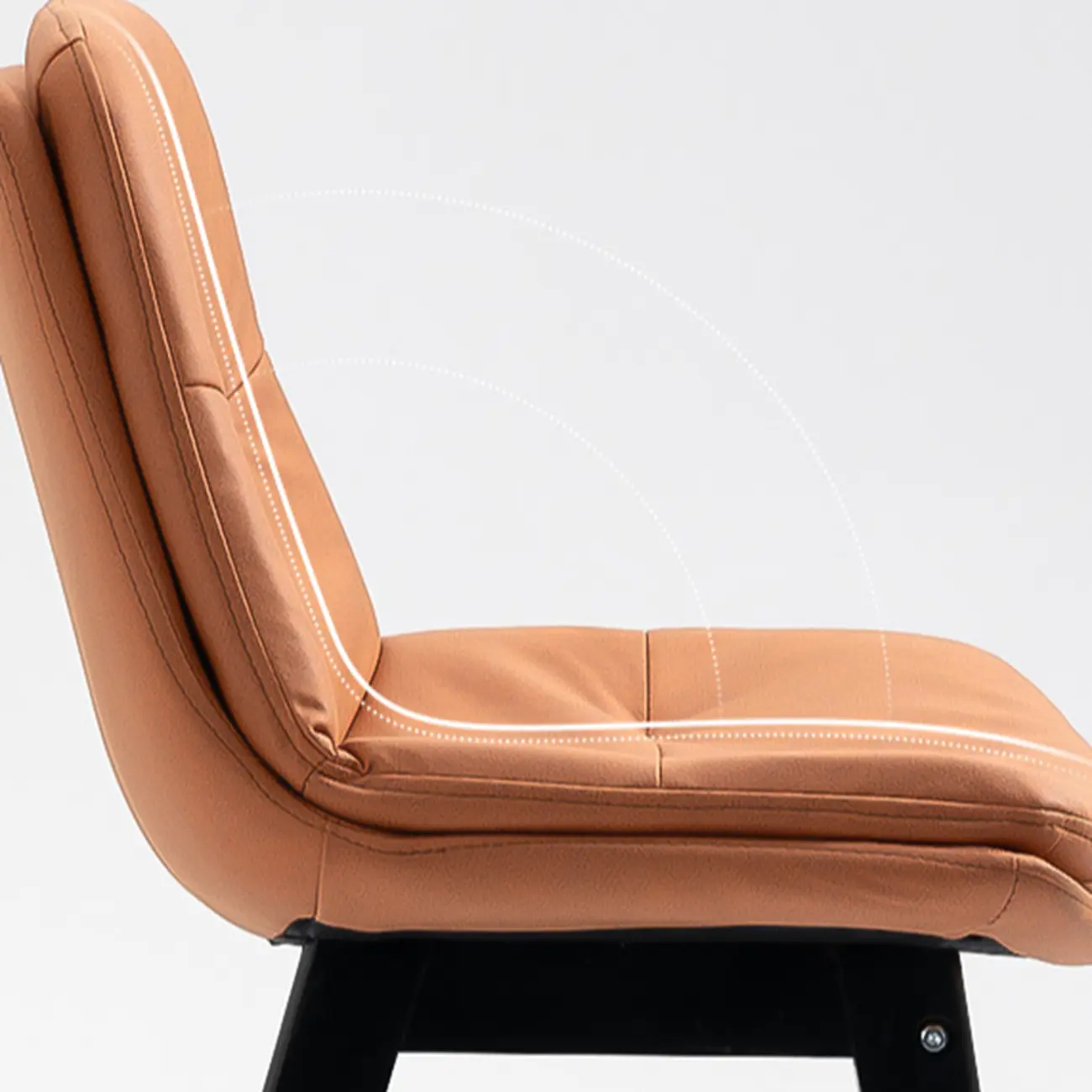 Scandinavian Wood Frame Leather Ergonomic Bucket Bar Stool Image - 16 | homeyfad