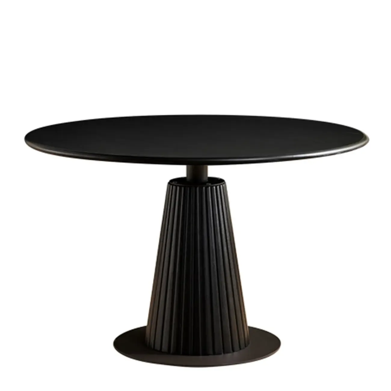 Simplistic Natural Ash Wood Round Dining Table Image - 5