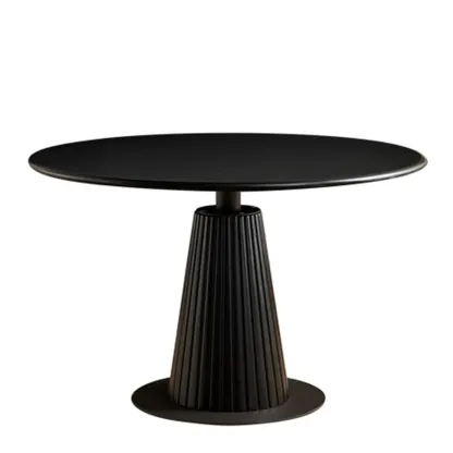 Simplistic Natural Ash Wood Round Dining Table Image - 5