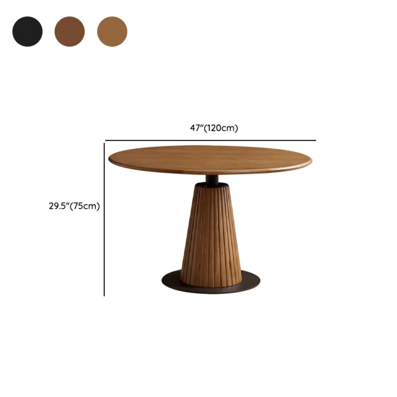 Simplistic Natural Ash Wood Round Dining Table Image - 13 | homeyfad