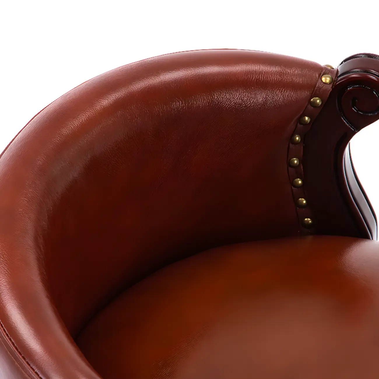 Solid Wood Leather Swivel Counter Stools with Backs Image - 10