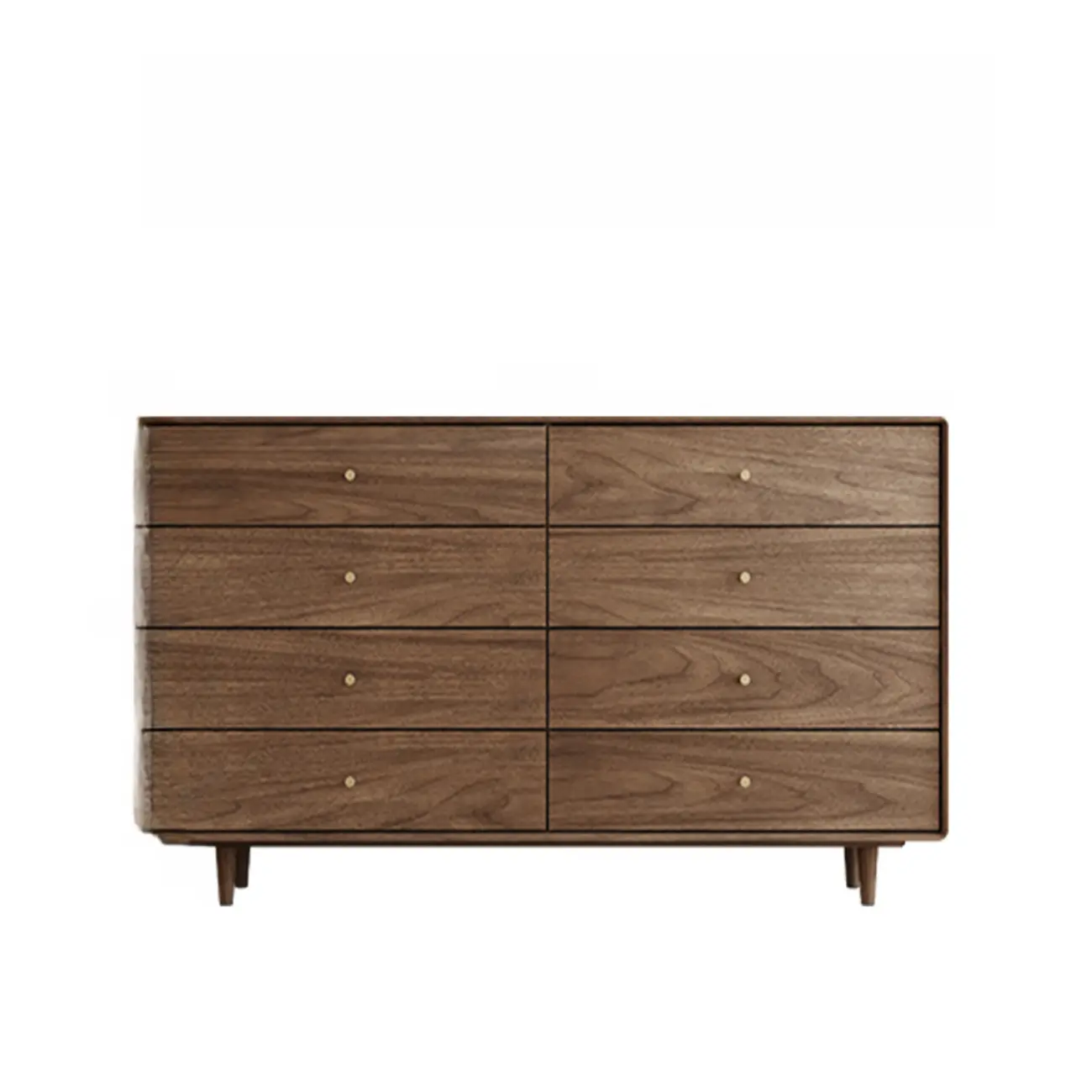 Mid-Century Modern Brown Wood Storage Cabinet for Living Room Image - 7 | homeyfad