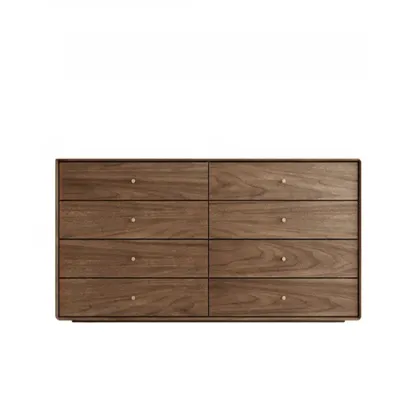 Mid-Century Modern Brown Wood Storage Cabinet for Living Room Image - 8