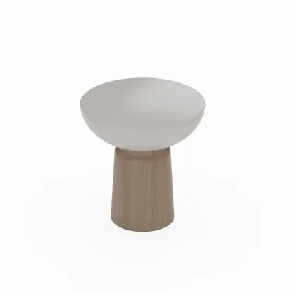 Chic Tray Top Rounded Ash Wood Shelf Coffee Table Image - 7
