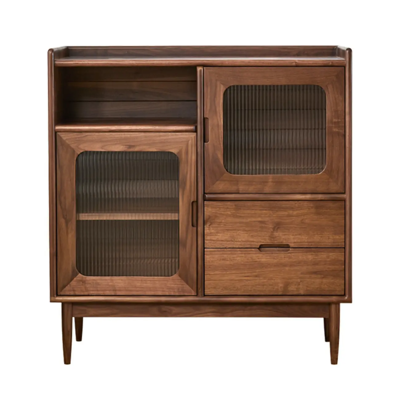 Contemporary Wood Sepia Storage Sideboard with Drawers Image - 5 | homeyfad