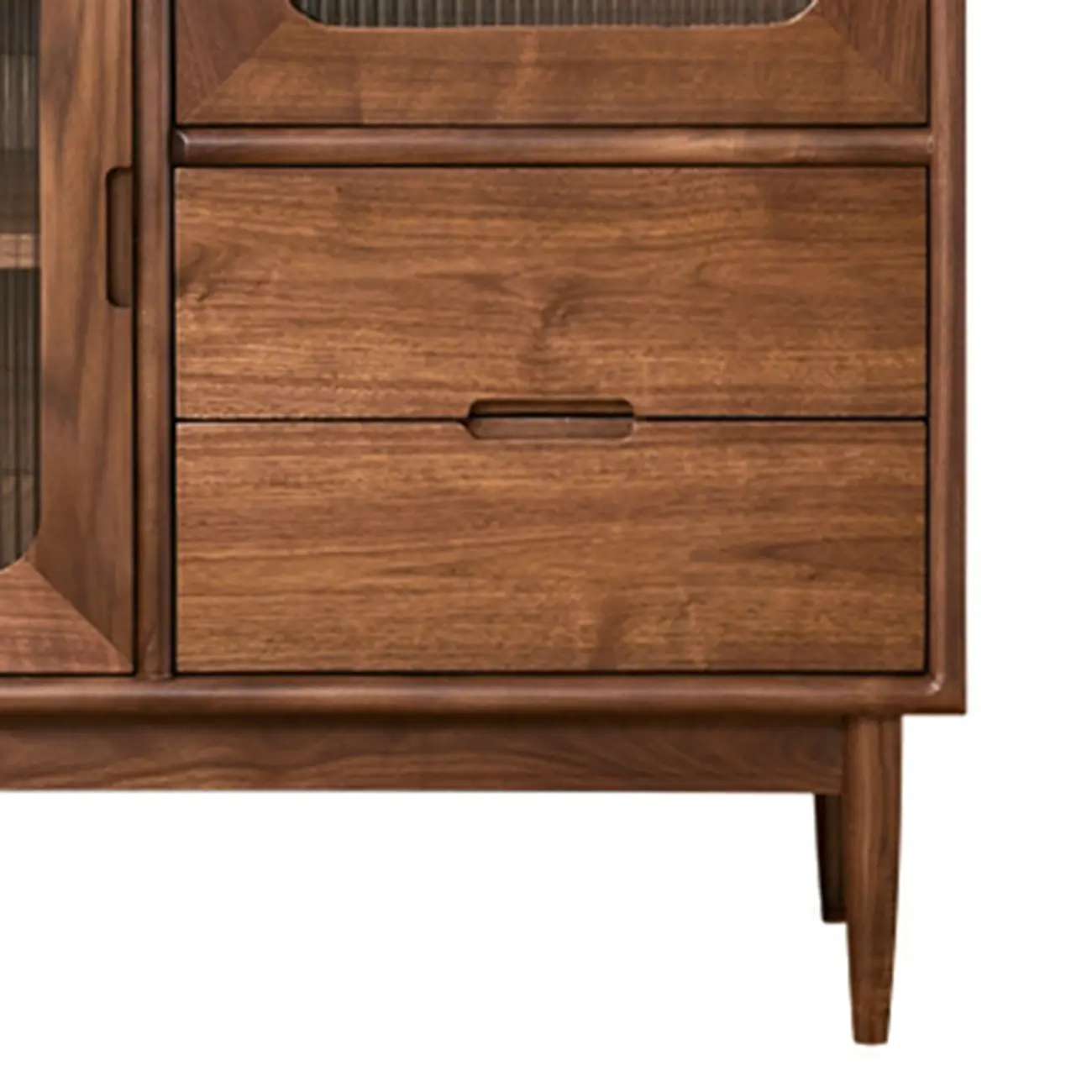Contemporary Wood Sepia Storage Sideboard with Drawers Image - 6 | homeyfad