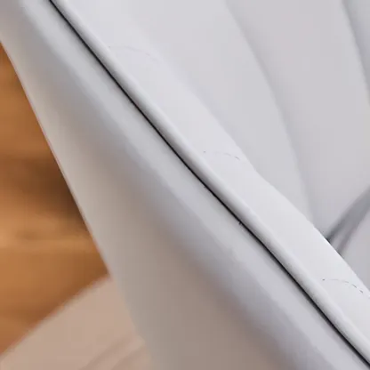 Sleek Grey Leather Swivel Office Chair Image - 10