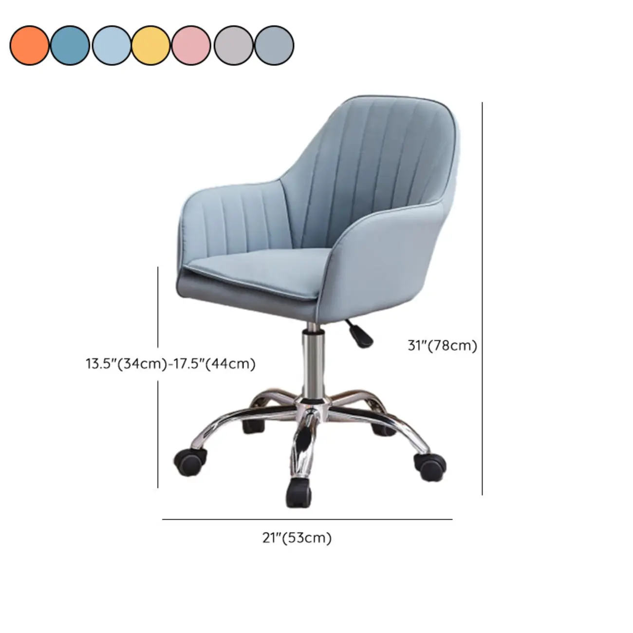 Sleek Grey Leather Swivel Office Chair #size | homeyfad