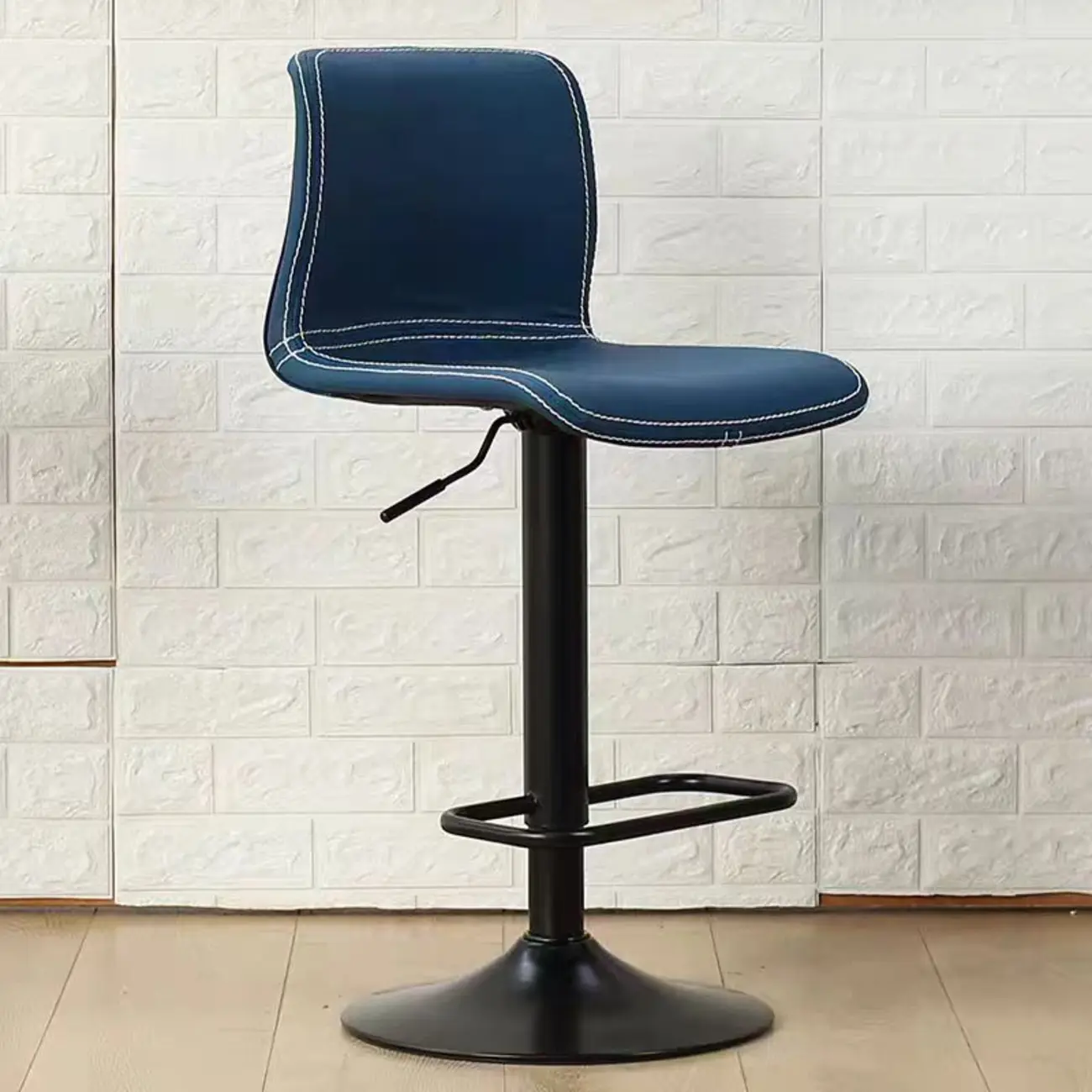 Leather Low Back Adjustable Swivel Sleek Bar Stools Image - 14 | homeyfad