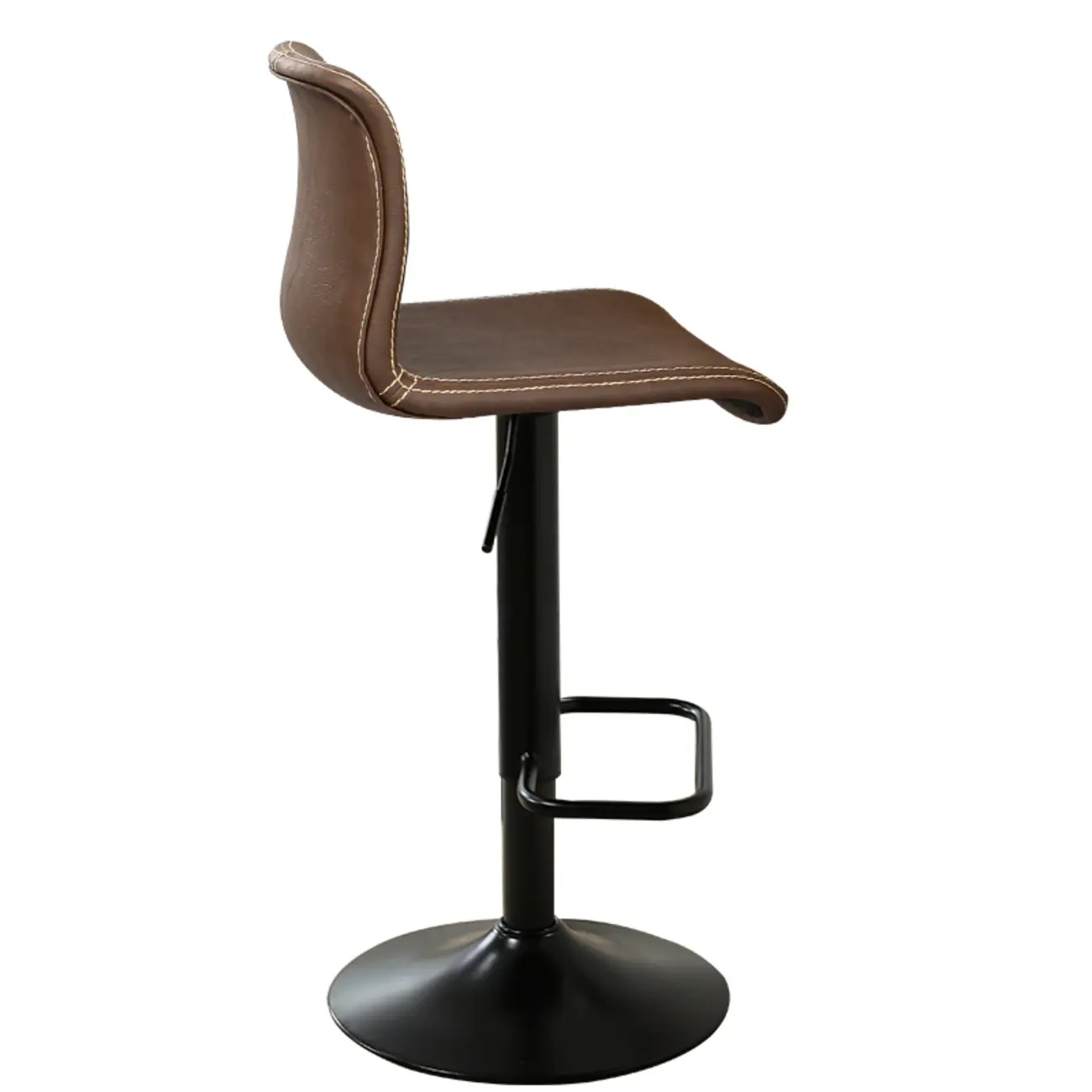 Leather Low Back Adjustable Swivel Sleek Bar Stools Image - 17 | homeyfad