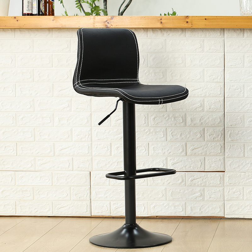 Leather Low Back Adjustable Swivel Sleek Bar Stools | HomeyFad