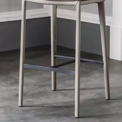 Modern 4-Leg Trestle Footrest Low Back Bar Stools Image - 9