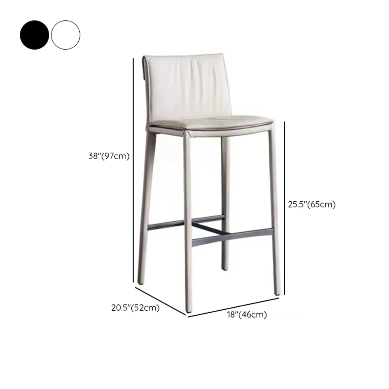 Modern 4-Leg Trestle Footrest Low Back Bar Stools #size | homeyfad