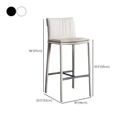 Modern 4-Leg Trestle Footrest Low Back Bar Stools #size