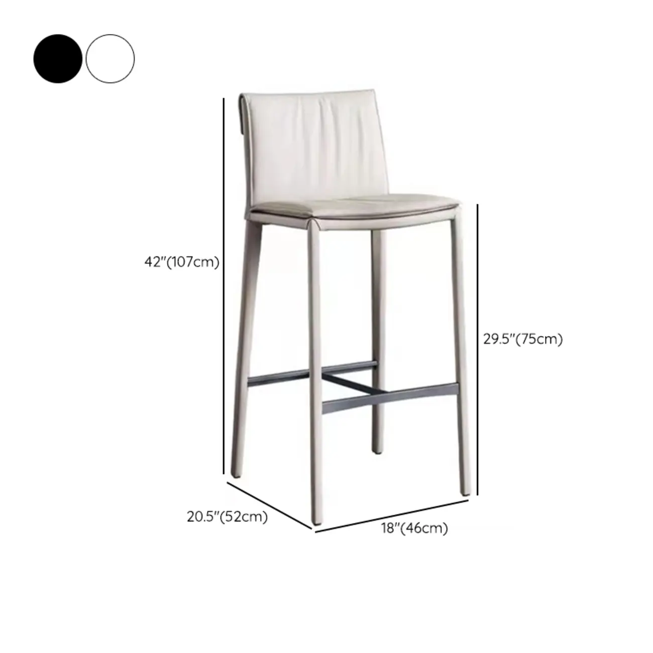 Modern 4-Leg Trestle Footrest Low Back Bar Stools Image - 12 | homeyfad