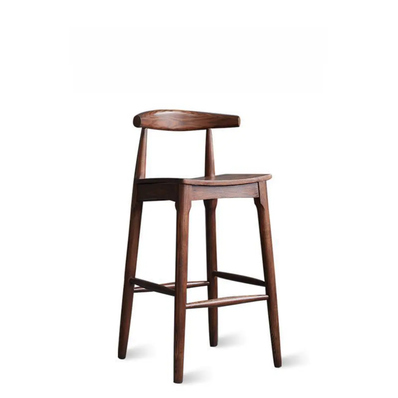 Rustic Wooden Bar Stool with Ergonomic Design Image - 5 | homeyfad