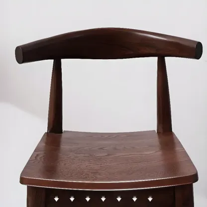 Rustic Wooden Bar Stool with Ergonomic Design Image - 9