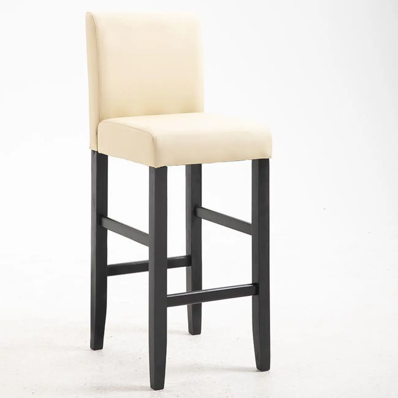 Traditional Square Espresso Wood Leather Upholstered Bar Stool Image - 12 | homeyfad