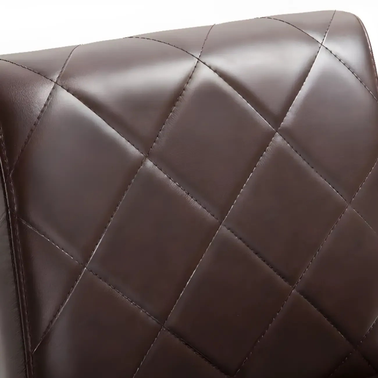 Traditional Square Espresso Wood Leather Upholstered Bar Stool Image - 7