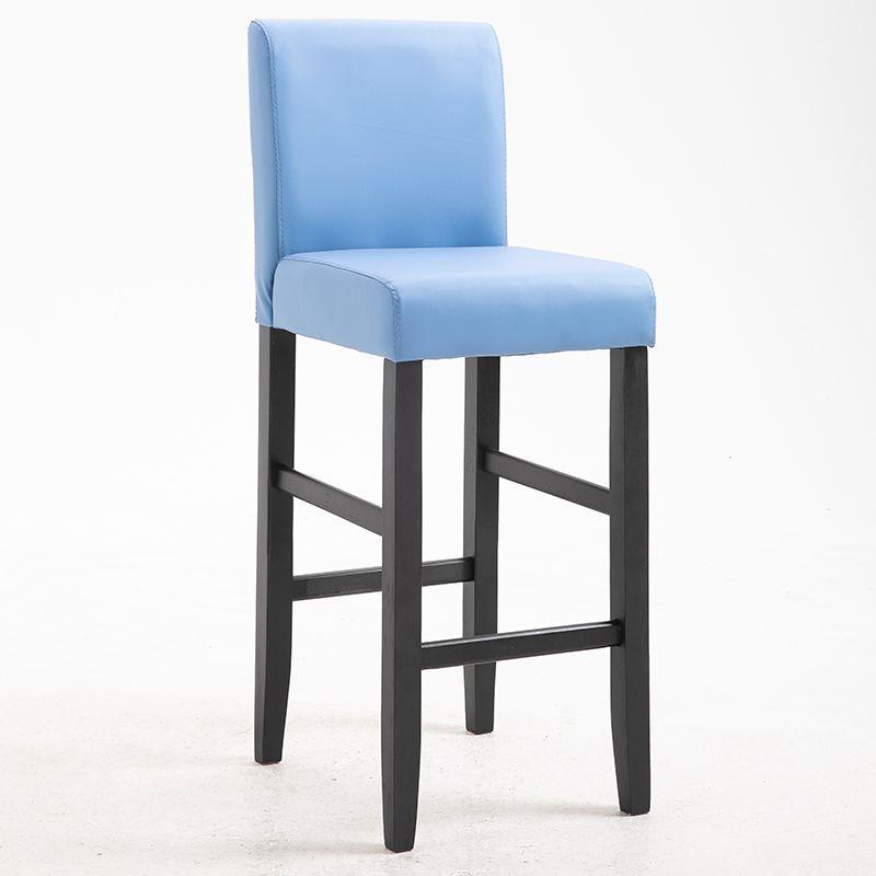 Traditional Wood Leather Upholstered Bar Height Stool | homeyfad